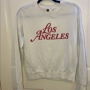 White LA sweater